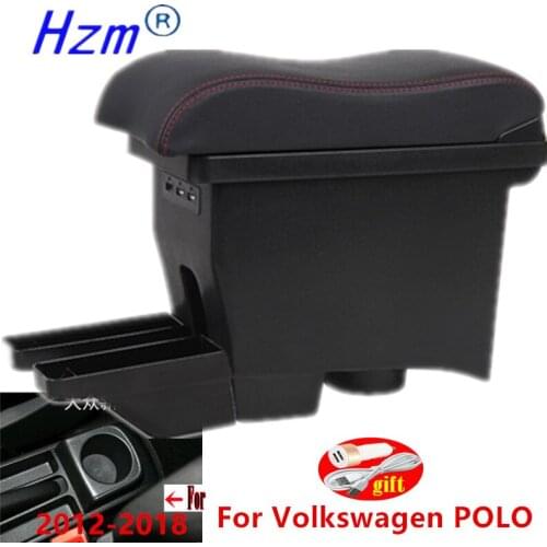 For Volkswagen POLO Armrest 2012-2018 new For VW POLO Mk5 6R Vento Car Armrest box Center Storage box Car accessories Retrofit