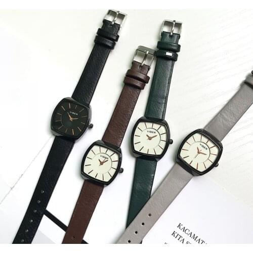 Simple vintage leather women watches designer square female fashion wristwatches high quality casual elegant ladies quartz watch