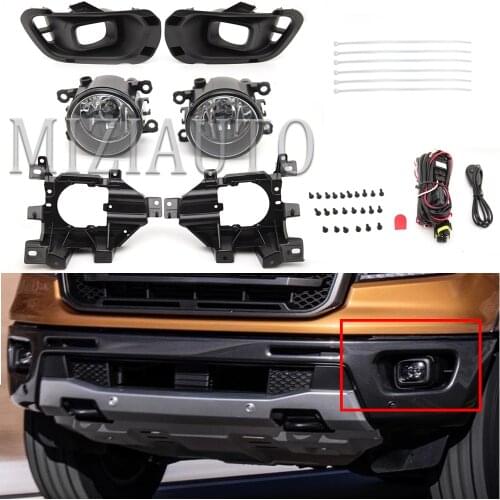 Fog lights for Ford Ranger 2019 2020 headlights Switch cover grill frame foglights Driving Lamp fog lamps car accessories
