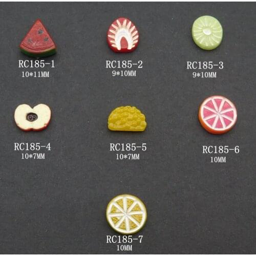 RC185 30pcs/bag Fruit Watermelon Strawberry Kiwi Apple Orange Resin Cartoon Deco Nail Art Decoration Nail DIY Deco