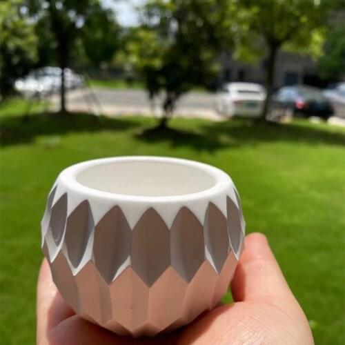 Diamond Pattern Bowl Shape Silicone Mold Cement Flower Pot Mold Pottery Mould Storage Box Mould Epoxy Resin Mould