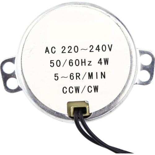 AC Synchronous Motor 220-240V Geared Motor 4W CW/CCW Large 5-6RPM
