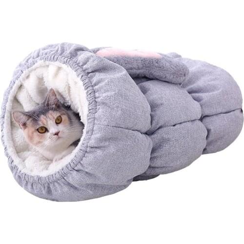 Caterpillar cat nest sleeping bag closed winter pet deep sleep cat tunnel mat warm autumn and winter