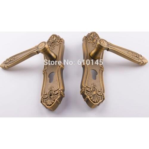 High quality zinc alloy luxury doorlock european classical Style Interior Anti-theft Copper Lock Cylinder mortise handle lock