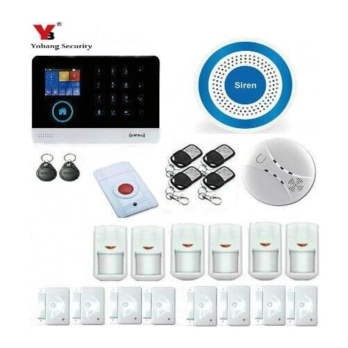Yobang Security 4G WIFI GSM Home Security Alarm System With FR ES PL DE Switchable Touch Panel APP Remote Control alarm host
