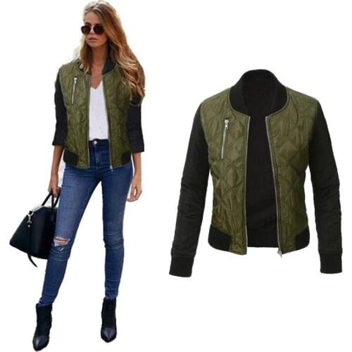 Plus Size Cool Autumn Basic Jackets Casaco Feminino Baseball Bomber Mujer Women Vinatge Spring Cothing Armygreen Coats Jacket