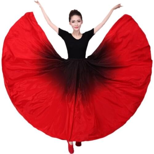 Women Belly Dance Costume Flamingo Skirt Gypsy Dancing Ruffle Flamenco Clothing Bollywood Indian Oriental Clothes Large Skirts