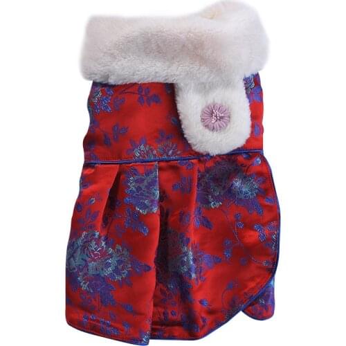 Winter Dog Dress New Year Pet Clothes Dog Clothing Cat Puppy Small Dog Costume Warm Coat Outfit Chihuahua Yorkie Bichon Apparel
