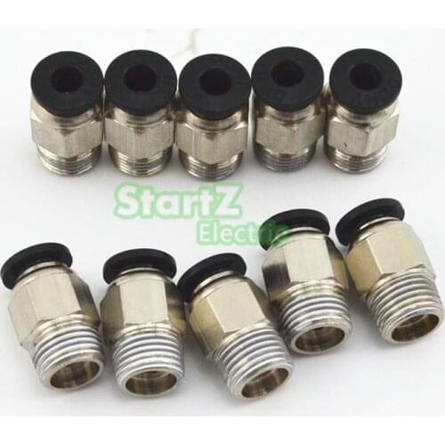 10PcsHigh quality 4mm to 1/8'' Thread Male Straight Pneumatic Tube Push In Quick Connect Fittings Pipe
