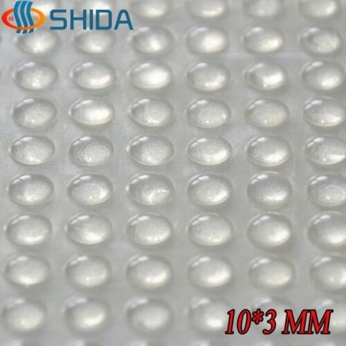 100 Pcs 10 x 3 mm Self Adhesive Hemisphere Cylinder Silicone Rubber Bumpers Soft Transparent Black Anti Slip Feet Pads Damper
