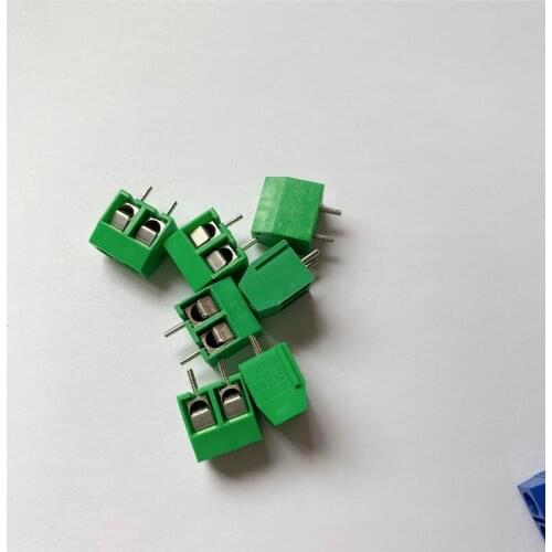 100PCS/LOT KF301-2P KF301-5.0-2P KF301 Screw 2Pin 5.0mm Straight Pin PCB Screw Terminal Block Connector Blue / green/Red / Black