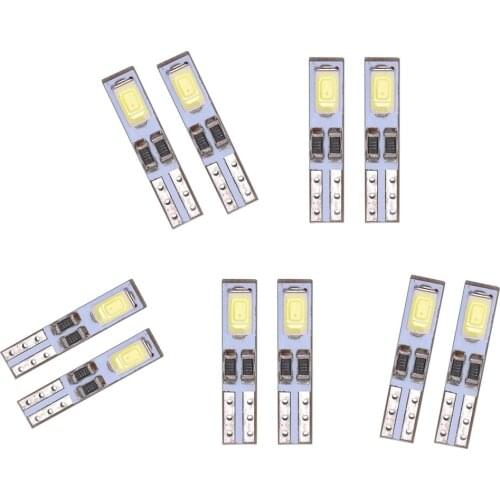 10x T5 Car Gauge 5730 2 SMDLED Speedo Dashboard Dash Side Light Bulbs 6500k