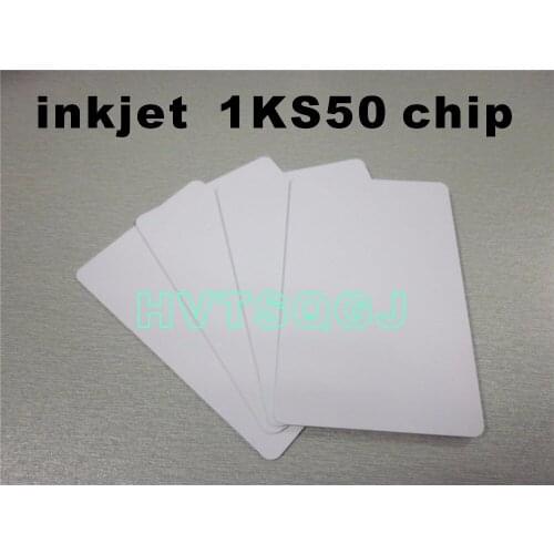 100pce/lot Free shipping Waterproof 13.56mhz Blank printable inkjet pvc ID cards