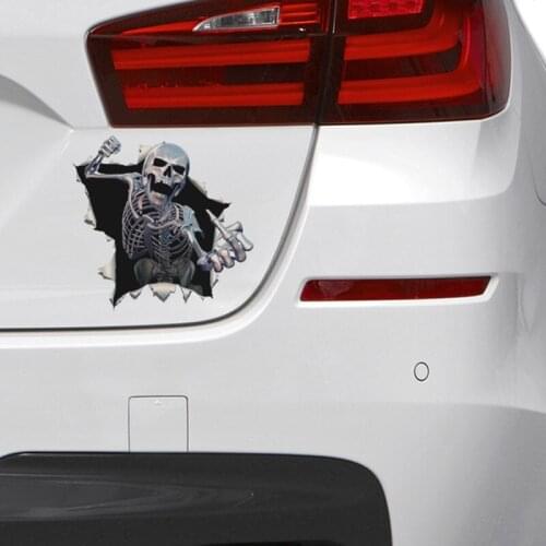 16x16cm Angry Skeleton Skull Skeleton With Beard Premium Funny Auto Sticker PET Decals Car Sticker