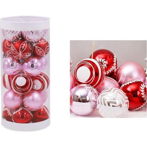 24pcs 6cm Creative Shatterproof Christmas Ball Decoration Kit Baubles Pendant Christmas Tree Hanging Painted Ball Decoration For