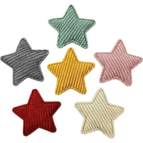 50Pcs/LOT 3.3CM Star Padded Appliques For DIY Headwear Hair Clips Decor Clothes Hat Shoes Patches Accessories