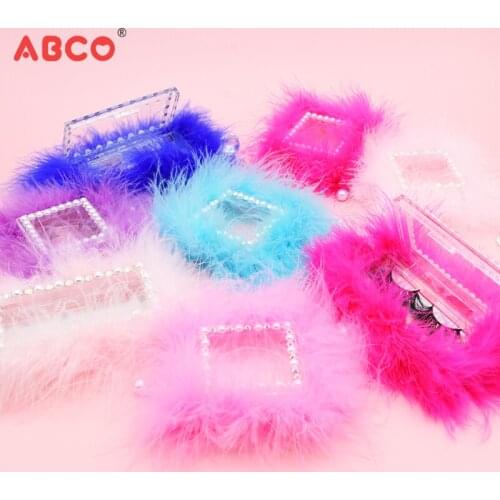 ABCO 10/20/30 Pcs Feather Diamond False Eyelash Packaging Box Fake 10mm-25mm 3d Mink Eyelashes Boxes Diamond Case with Tray