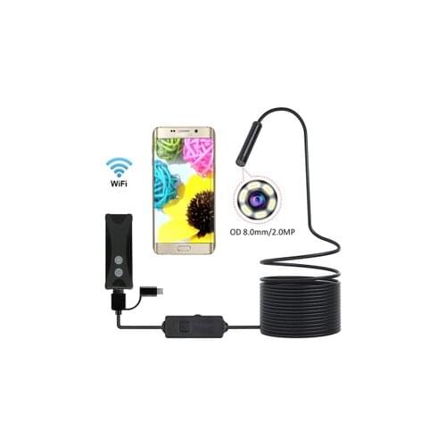 8mm 2MP WIFI Endoscope Far Focal Distance Wireless Inspection Borescope Camera Otoscope Handheld Microscope