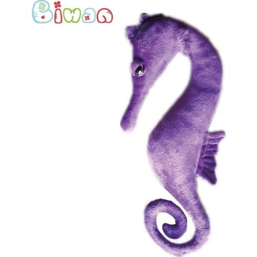Biwan Stuffed Seahorse 45cm And 85cm Purple Soft Cute Plush Animals With Big Eyes Curled Tail Baby Childrens Birthday Gifts