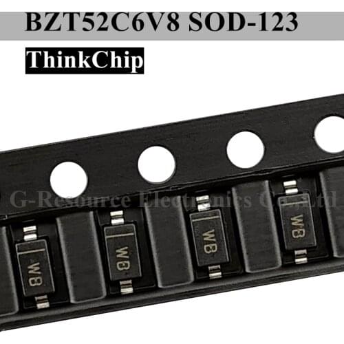 100pcs) BZT52C6V8 SOD-123 SMD 1206 voltage stabilized diode 6.8V SOD323 (Marking WB)