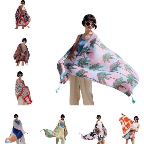 NEW 11 styles 90x180cm cotton Pareo 2019 Summer Cover-Ups Rectangle Wrap Scarf Swimsuit Bikini Cover Up Autumn Beach Sarong Mats