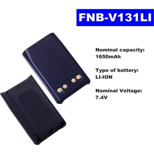 7.4V 1650mAh LI-ION Radio Battery FNB-V131LI For Vertex Standard Walkie Talkie VX231/228/230 Two Way Radio