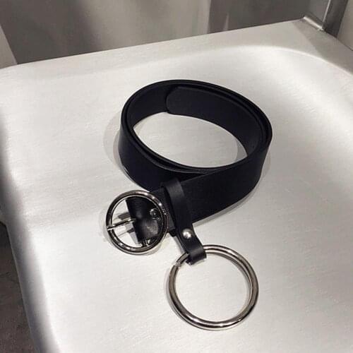 Fashion Women Faux Leather Circle Decor Pin Buckle Pants Waist Belt Waistband