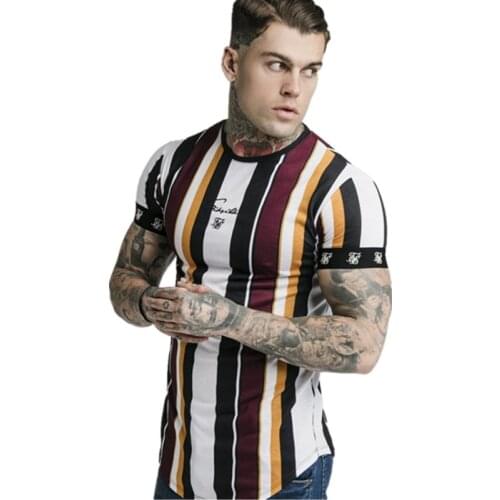 2021 3 D Stripes Summer Fashion New Mens Tide Brand T-shirt Tops Sik Silk Printed Casual Round Neck Short Sleeve T-shirt