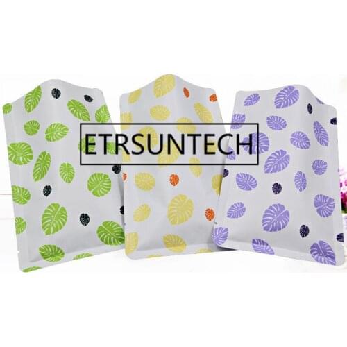 1000pcs/lot Leaf printed pure aluminum foil bag eye mask food packaging bag tea Heat Seal Aluminum Foil Plain Pocket pouch