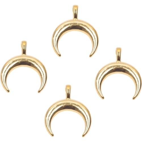 10PCS Zinc Alloy Crooked Moon Shape Pendant Charms fit Necklace Earring Pendants Womens Men Jewelry Accessories