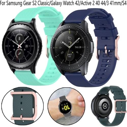 20mm Band for Samsung Galaxy Watch 3 41 42 active 2 40 44 S4 S2 Classic silicone Bracelet strap Quickly install Smart Wristband