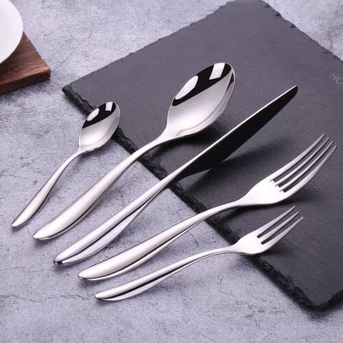Luxury Full Tableware Stainless Steel Table Cutlery Knife Fork Spoon Set Dinnerware Set Kitchen Device Sets Flatware Set Gift
