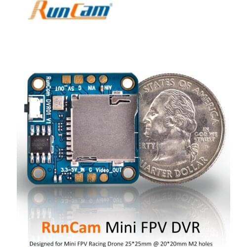 RunCam Mini FPV DVR Designed for Mini FPV Racing Drone 25*25mm @ 20*20mm M2 holes Lossless Video Output Remote Control Version