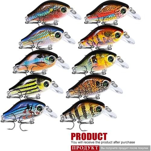 Fishing Lure 52mm 8.5G 10 Colors Fishing Lures ABS Artificial Hard CrankBait With Hooks 3D Printing Pesca PROBEROS