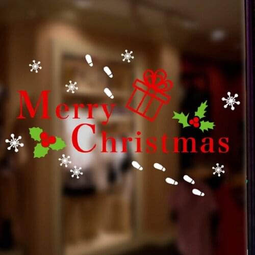 Merry Christmas Wall Sticker Snowflake Christmas Festival Decorations Living Room Home Decor New Year Window Glass Door Stickers