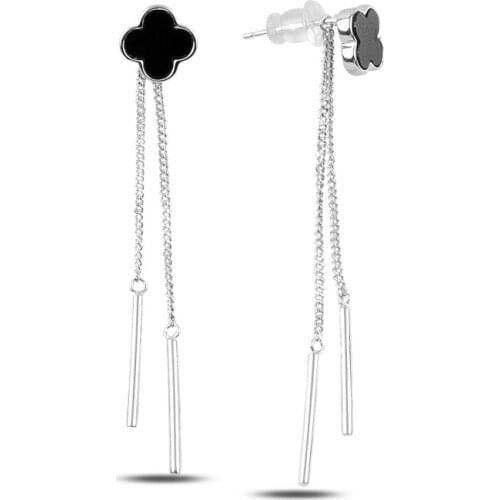 Silverlina Silver Clover Dangle Earrings