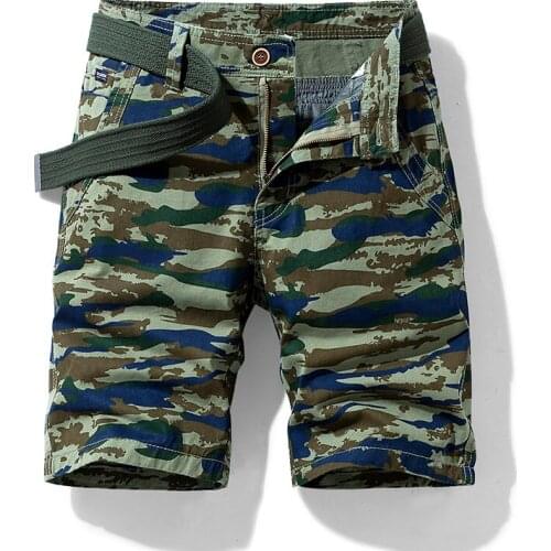 Military Cargo Shorts Men Cotton Casual Loose Men Shorts 2021 Summer New Camouflage Men Cargo Shorts Army Green Jogger Tactical