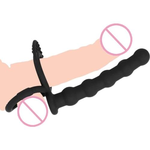 Silicone Anal Plug Cock Ring Butt Plug Wearing five-bead Anal Plug Prostate Massage Sex Toys for Men Couples