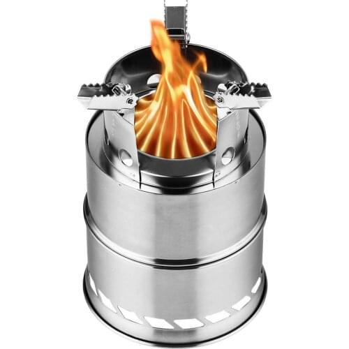 Folding Firewood Stove Stainless Steel Portable Camping Furnace With Blower For Outdoor Sports Picnic Stove Equipment