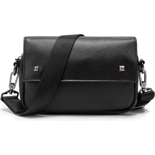 Newhotstacy Bag 07272021 Mens fashion PU small bag rivet single shoulder bag cross body bag messenger bag