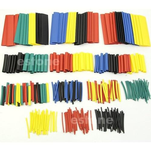 328 Pcs 8 Sizes Assorted Heat Shrink Tube Tubing Wrap Sleeve 5 Colors New