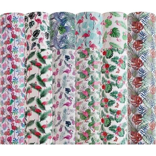20x30cm Flower Leaf Pattern Artificial Faux Leather Fabric DIY Patchwork Clothing Bow Earrings Making Materials Supplies