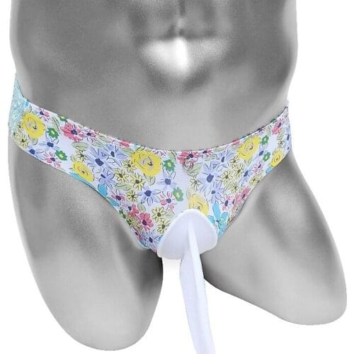 Floral Lace Sissy Pouch Panties See Through Men Bikini Underwear Low Rise Briefs Gay Sexy Lingerie Erotic Male Underpants