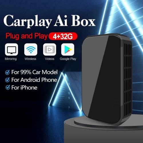Carplay Ai Box For Android Tv For Car Box Apple System Multimedia Player Video 4+32GB Wireless Mirror link Carplay TV Box