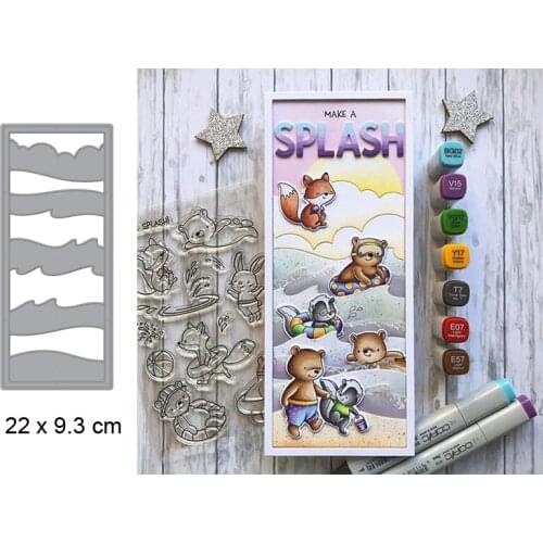 Ocean Waves Scene Vertical Die Metal Cutting Dies Stencil For Scrapbooking Album Photo Paper Cards Crafts Handmade New Die Cut