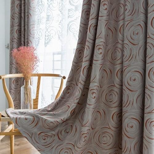 Nordic Style Curtains for Living Room Bedroom Modern Minimalist Double-sided Printe High-grade Blackout Curtain Home Custom Made