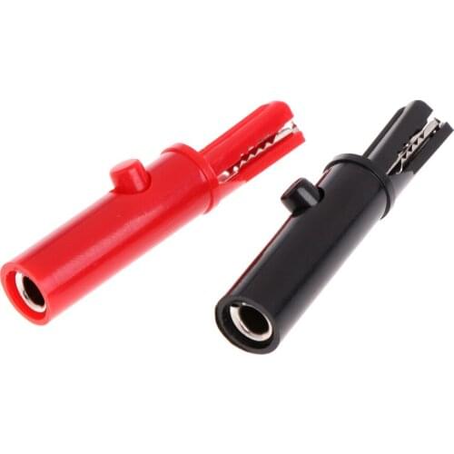 2 Pcs Push Button Type Full Protective Alligator Clips For Professional Multimeter