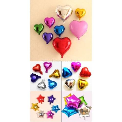 1 PCS 10 Inch Heart Star Foil Balloons For Wedding Birthday Party Engagement Decoration Supplies