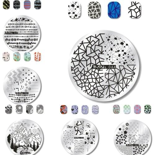 1pc5.5CM New Nail Stamping Plates Geometry Space Geo Flower Series Image Beauty Stencil Stamping Manicure DIY Styling Tools