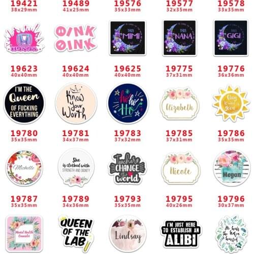 2020 new arrival Free shipping 30 pcs/package printed resin planar flat-back resins for Hair Bow Decoration PR19421